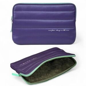 Purple Quilted Pouch with Teal Zipper